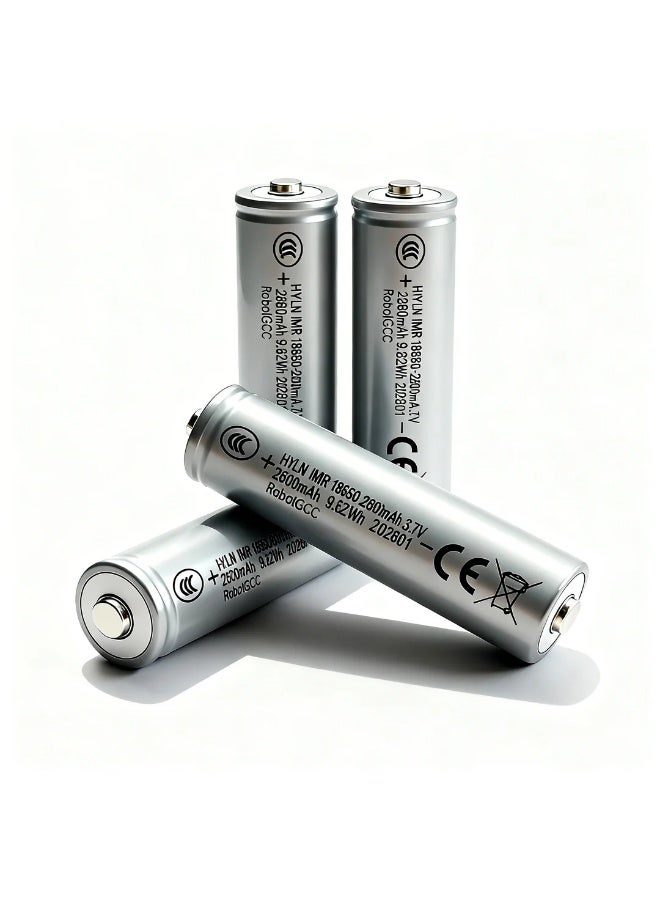 وبوت جي سي سي بطارية ليثيوم 18650 قابلة لإعادة الشحن رأس بارز 3.7 فولت 2600mAh لكل خلية سعة إجمالية 10400mAh بطاريات IMR طاقة مستقرة للمصابيح وحزم البطاريات والإلكترونيات وأردوينو والروبوتات وإنترنت الأشياء ووحدات LED وأجهزة محمولة معتمدة وآمنة (عبوة 4) - Image 3